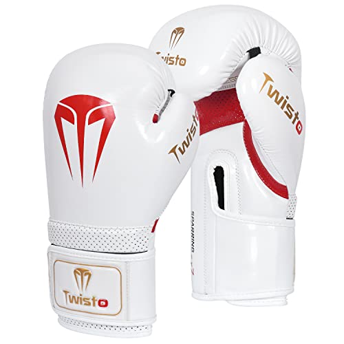 Twisto Boxing Gloves Sparring X7 (10 oz, White/Red), White / Red