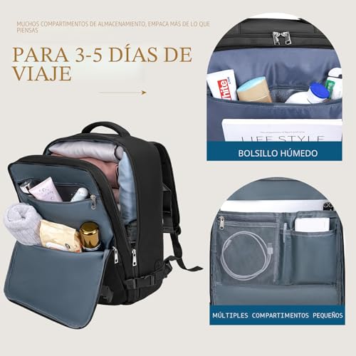 Miniatura 4 de Mochila De Cabina Para Viaje En Avion En Easyjet, 45x36x20, Bolsa Portátil