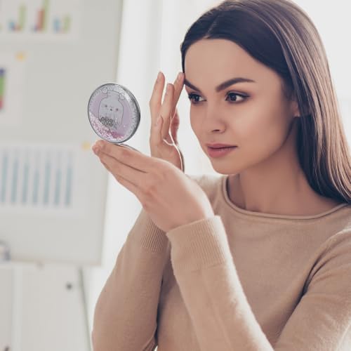 Espejos portátiles de maquillaje plegables doble faz 2 unidades miniatura 4
