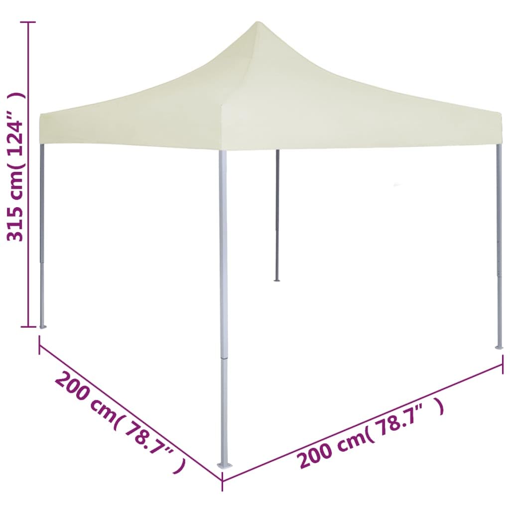 Gartenpavillon, faltbar, faltbar, für den Außenbereich, professionell, 2 x 2 m, Stahl, cremefarben