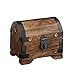 Casa Vivente Holztruhe – Bauernkasse – Schatztruhe – Schmuckkästchen – Spardose – Aufbewahrungsbox aus Holz – Klein – 10 cm x 7 cm x 8,5 cm (Dunkel - Klein) – Verpackung für Geldgeschenke
