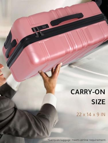 Image of Impulse Chicago Set of 3 Small, Medium & Large Size (Cabin & Check-inTrolley) Hard Sided ABS and PC 4 Wheel Spinner, Unbreakable Trolley Bag with Combi Lock, Trolley Bags for Travel, Suitcase (Pink)