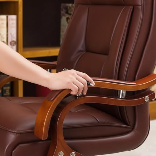 Image of Lakdi The Furniture Director & Executive Chair for Office Made in Plyboard with Leatherette and Soft Seating, Fixed Armrest & Revolving for Ultimate Comfort and Productivity - 111011326 Brown