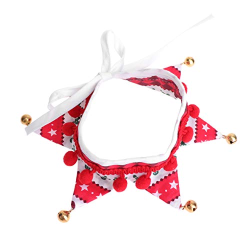 Amosfun Coleira de Cachorro de Natal Com Sinos Animais de Estimação Bandana Ajustável Pescoço de Est