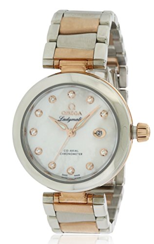 OMEGA Women's Steel Bracelet Rose Gold Case Automatic MOP Dial Analog Watch 425.20.34.20.55.004