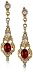 Downton Abbey Gold-Tone Belle Epoch Oval Ruby Stone with Crystal Accents Drop Earrings