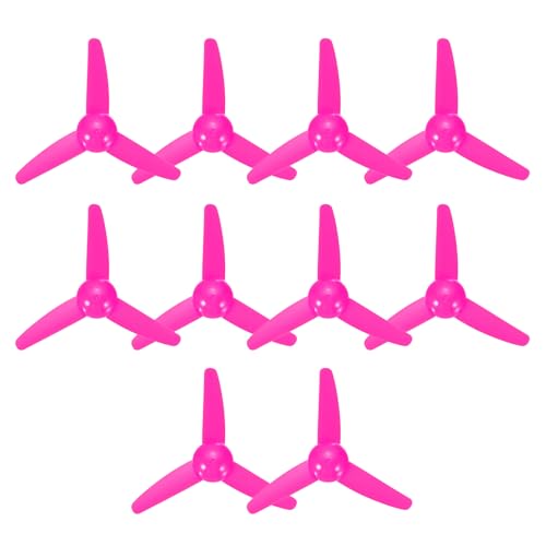 QUARKZMAN Hélice De Eje De Motor DC De 2mm, Hélice De Plástico Recta De 3 Aspas En Forma De Ventilador De 80mm para Aviones Modelo DIY Barco RC Motor Micro (Rojo Rosa, Paquete De 10)