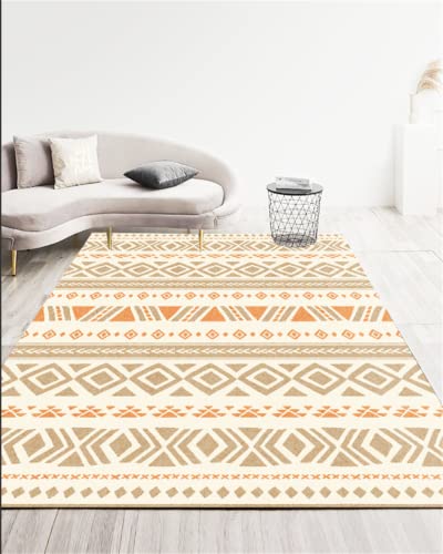 RUGMRZ Alfombras De Pelo para Habitacion Cojin Grande Suelo Naranja Fresca Alfombra Geométrica Salón Rectángulo Decoración Suave Insonorización 120X160CM Alfombra Habitacion Infantil