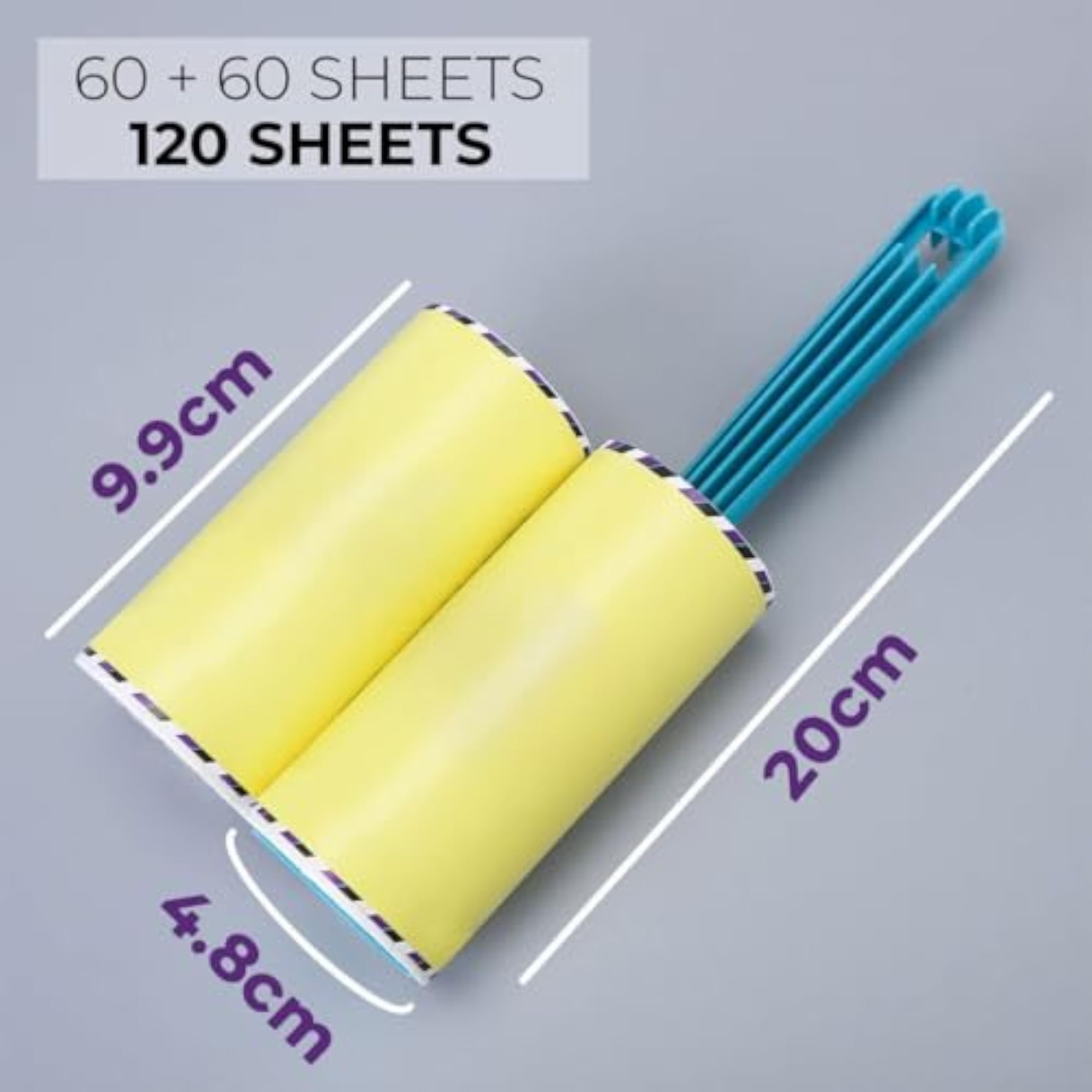 Super Sticky Lint Roller for Clothes and Pet Hair, 60 Sheets