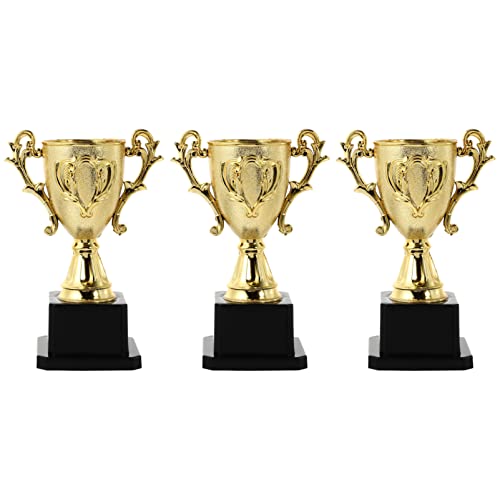 3 peças de copos de troféu de ouro simulação primeiro lugar de troféu de medalhas de prêmios de prêm