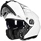 ILM Motorradhelm Klapphelm Integralhelm Doppelvisier ECE22.06 Modell 159,Weiß,2XL