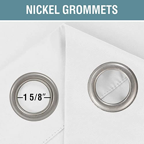 Image of H.VERSAILTEX White Curtains for Bedroom Pure White Curtain 96 inches Long for Christmas Thermal Insulated Window Treatment Panel /Drape for Living Room, White, One Panel, Grommet Top, 52 inch W x 96 inch L