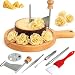 Cheese Curler and Shaver Compatible with Tête de Moine, Professional Stainless Steel Scraper with Durable Wood Base, Manual Flower Maker for Charcuterie Boards