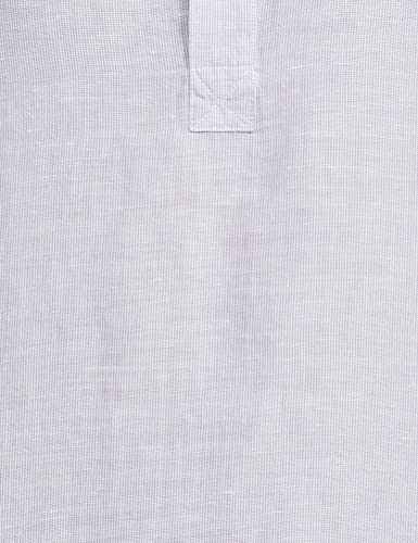Image of Marks & Spencer Mens Self Design Linen Blend Collared Neck Slim Fit Shirt