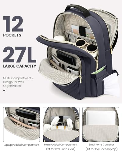 LOVEVOOK Laptop Backpack Purse for Women,15.6-inch Business Travel Computer Work Bag