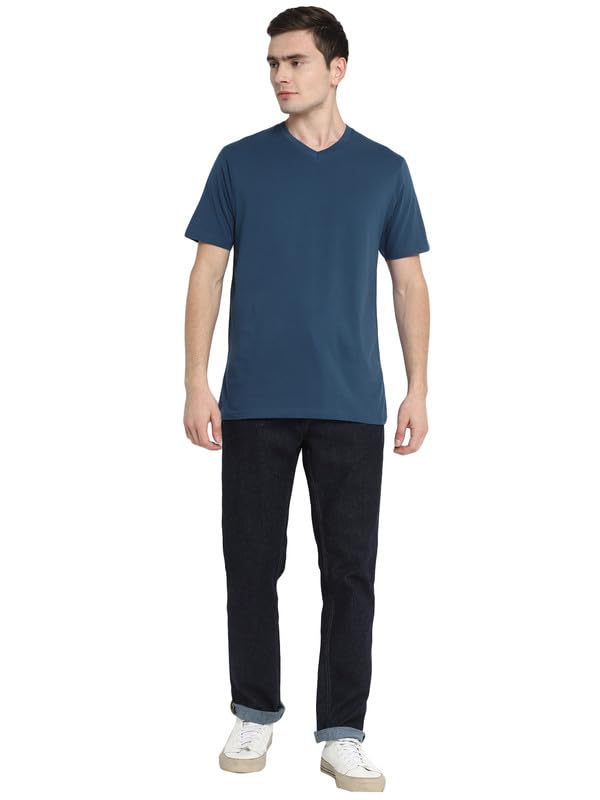 Image of Aventura Outfitters Men's V Neck 100% Cotton Regular Fit T-Shirt (Pack of 4)