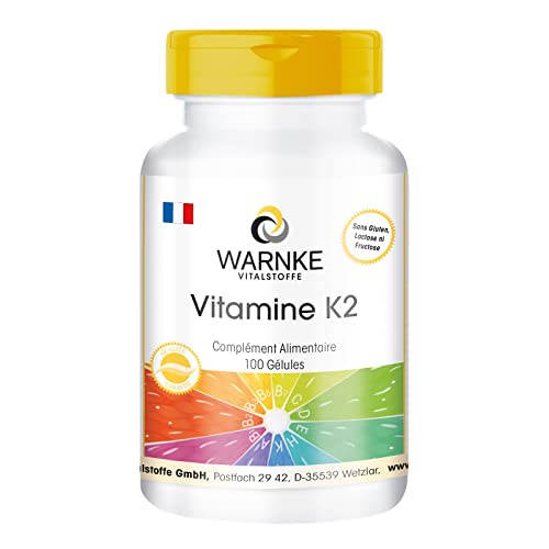 Vitamine K2 100mcg, ménaquinone naturelle, MK-7, végétarien - 100 gélules | Warnke Vitalstoffe - Qualité des pharmacies allemandes
