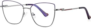 laureles Fashion Vintage Computer Readers Metal Frame Blue Light Blocking Reading Glasses Women (Purple, 2.25, multiplier_x)