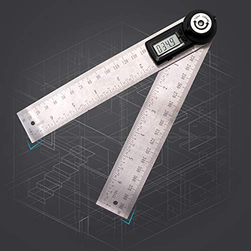 Règle d'angle 0-200 mm numérique en acier inoxydable pour mesures de précision