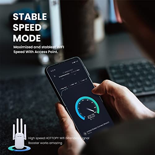 Hottopy Wifi Extenders Signal Booster For Home – 8000 Sq Ft Easy Setup Wifi Booster Wireless Router With Plug And Play Design– Full Signal Coverage #TOP2