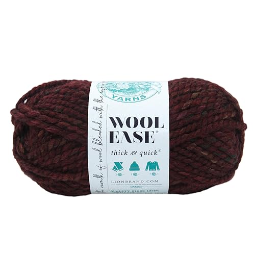 Image of Lion Brand Yarn Wool-Ease Thick & Quick Yarn, Soft and Bulky Yarn for Knitting, Crocheting, and Crafting, 1 Skein, Spiced Apple | Super Bulky Wool Acrylic Blend Fiber for Soft Hats, Sweaters, Chunky Blankets, Yarn for Crochet, Knitting, Crafts, Weaving