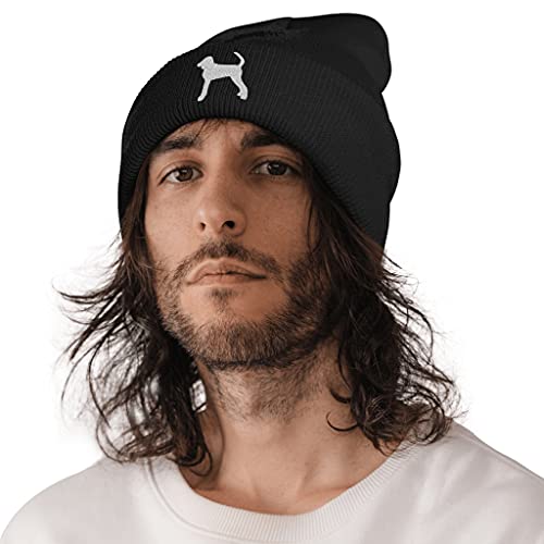 Image of Embroidery Goth Beanie Knit Hats for Men & Women, Embroidery Winter Hats Skull Cap