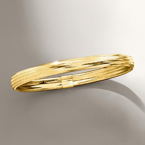Ross-Simons Italian 10kt Yellow Gold Mesh Stretch Bangle Bracelet3