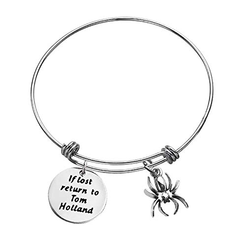 Inspirational Gift Bracelet for Son Daughter Spider Charm Bracelets Gift for Boyfriend Gift for Him Charm Bangle for Family Adjustable Bangle for Friend Encouragement Bracelet Motivational Bangle