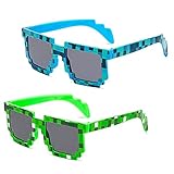 BKJJ 2-teilige Kinder-Sonnenbrille, Brille für Erwachsene Kinder, Polarisierte Sportbrille, Flexible Kinder-Sonnenbrille, Mosaikbrille Unisex Sonnenbrille Packung Sicher, Leicht und Bequem(Blau,Grün)