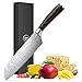 Produktbild Joejis Santoku Messer aus Edelstahl mit ergonomischem Pakkawood-Griff - Rasiermesserscharfes japanisches Messer Scharfes Küchenmesser ideal zum Würfeln Hacken oder Schneiden