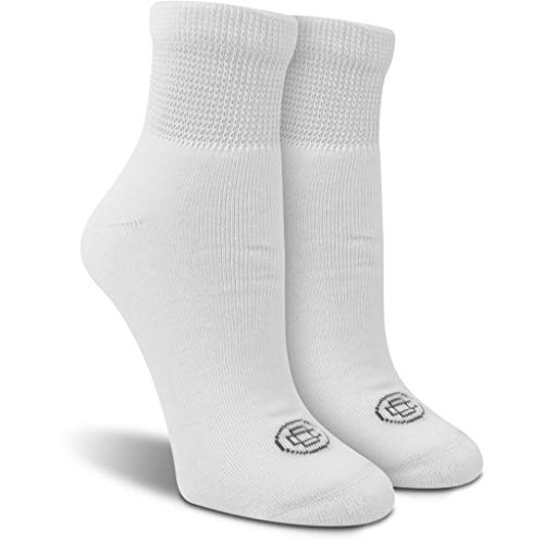 Doctor's Choice Women's Diabetic Socks, Non-Binding, Circulatory, Cushioned, Ankle Socks For Swollen Feet, 4 Pack, White, Shoe Size 6-10, Diabetic Socks For Women Size 9-11 #TOP1