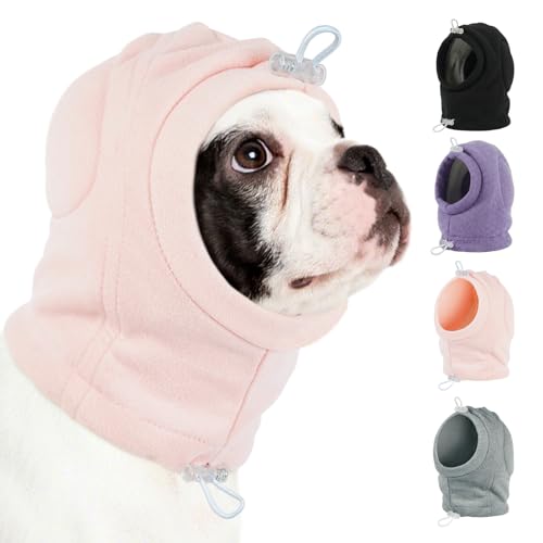 Image of MIGOHI Medium Dog Anxiety Ear Hoodie Muffs - Breathable Dog Ear Protection with Soft Pad, Anxiety Relief for Dogs,Ear & Head Cover for Separation, Vet Visits, Grooming,L,Pink