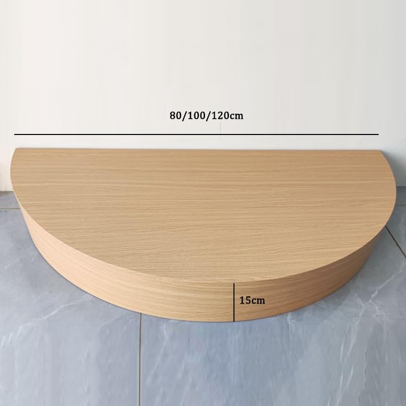Piédestal cylindrique en bois massif marron 80x40cm pour décoration - 4