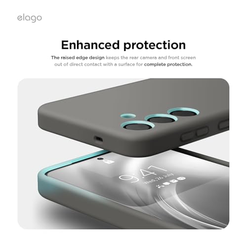 Image of elago Compatible with Samsung Galaxy S25 Plus Case, Liquid Silicone Case, Full Body Protective Cover, Shockproof, Slim Phone Case, Anti-Scratch Soft Microfiber Lining, 6.7 inch (Medium Grey)