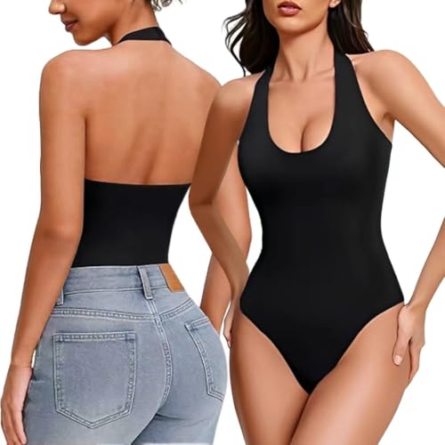 Body sin mangas con cuello halter para mujer en color liso ideal para verano