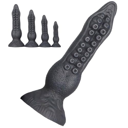 Anal plug silicone souple godes anale tentacules noir xl
