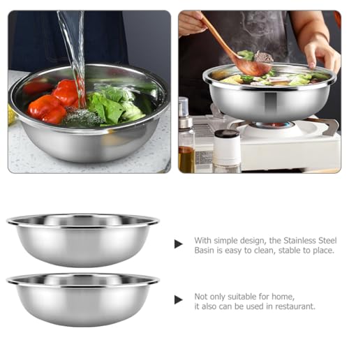 2 piezas de tazones de acero inox 27 cm para lavar verduras miniatura 2