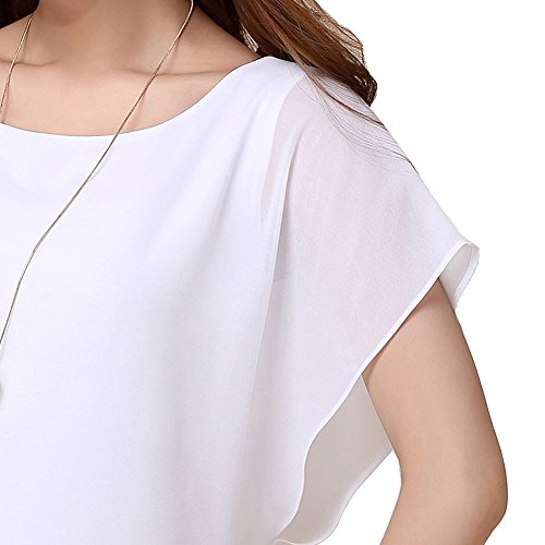 Yo-Yo2015 Women Casual Short Sleeve Slim Batwin Chiffon T-Shirts Tops Blouse #TOP2