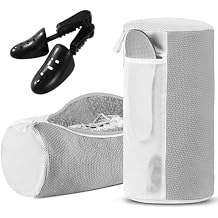 Shoe Washing Machine Bag for Washer and Dryer - Reusable Large Laundry Shoe Bag for Sneakers Tennis Home Washing Kit, Includes Shoe Trees to Keep Shape, Grey 2pcs
