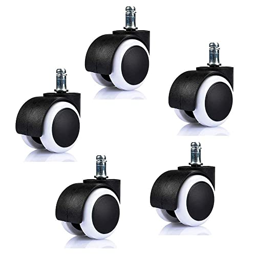 Image of Lopvi Twin caster Alloy pin wheel for office revolving chair base, super quality set of-5 wheels