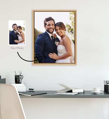 Kate and Laurel Custom Printed Framed Canvas Wall Art, 16x20 Natural, Sylvie Personal Canvas Print with Your Photos for Bedroom or Living Room Gallery Wall Decor | Printed and Hand Framed in the USA - Image 3