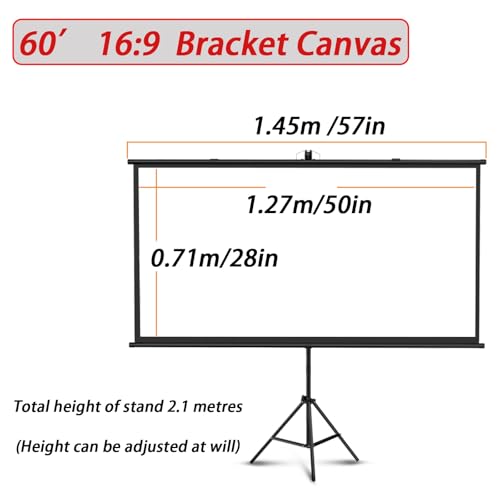 Pantalla de proyector portátil 60" con trípode ajustable miniatura 6