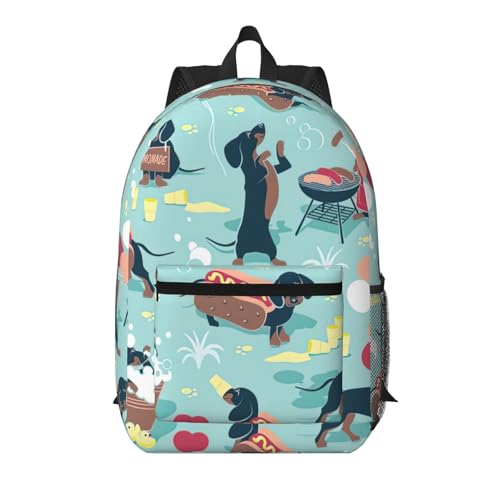 Sac à dos de voyage portable noir à motif limonade de 43,2 cm avec multiples poches de rangement
