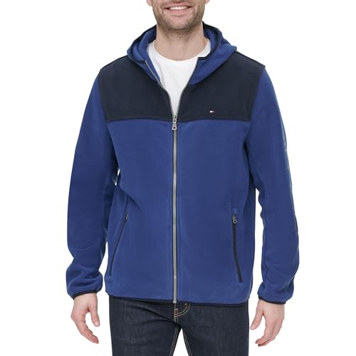 Veste polaire à capuche Tommy Hilfiger pour homme en maille chaude