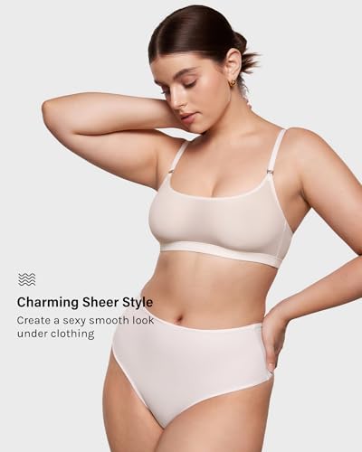 Image of INLYRIC Women's Cosnufy Sheer Bralette - Cami Mesh Unlined No Padding See Through Wirefree Bralettes Pullover