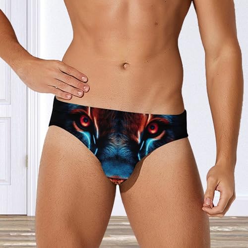 Lion Face Men's Swim Brief Sexy Bikini Swimwear Swimsuit Board Surf Shorts Trunks4