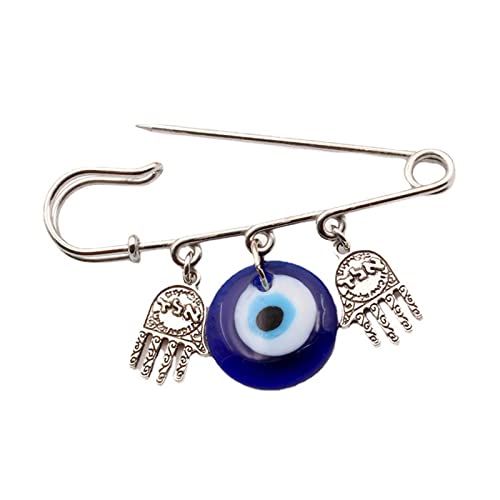 Broche malvado Pin Moda Palm Charms Blue Queso Joyería Fátima Colgante Mujeres Lucky Moda Broche Solapa Pins Charms & Protection Jewelry Lucky Eye Blue