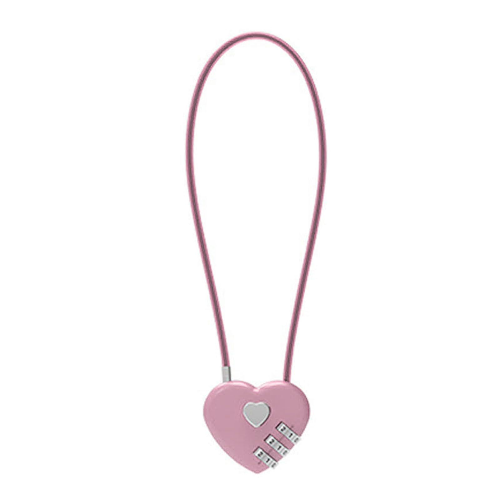 Wish Lock for Lover, Wedding Small Cord Combination Padlock, Travel Bag, Suitcase, Long Wire Rope, Travel Padlock, Luggage