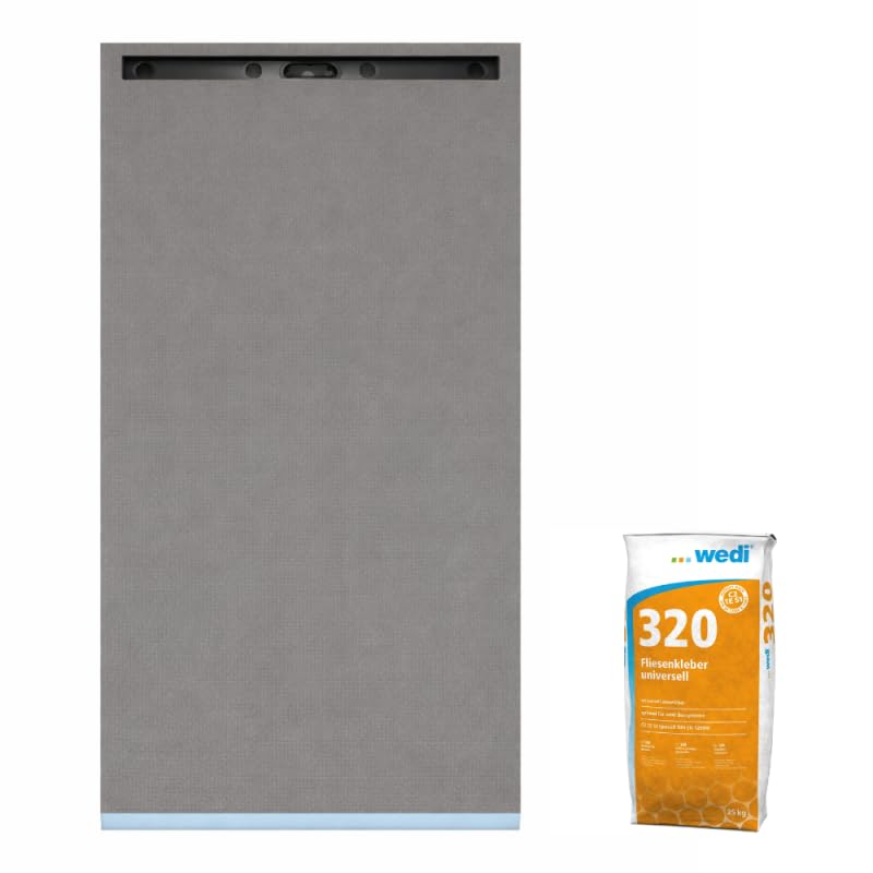 Receveur à carreler 180 x 90 cm WEDI Fundo Riolito Neo, écoulement linéaire + colle 320
