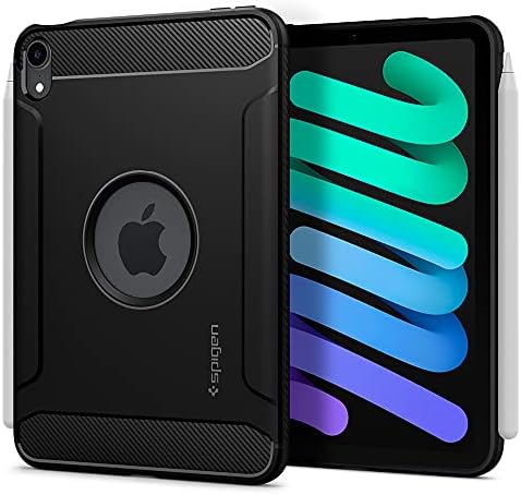 Spigen Rugged Armor designed for iPad Mini 7 case cover (2024) / iPad Mini 6 case (2021) 8.3 inch - Matte Black